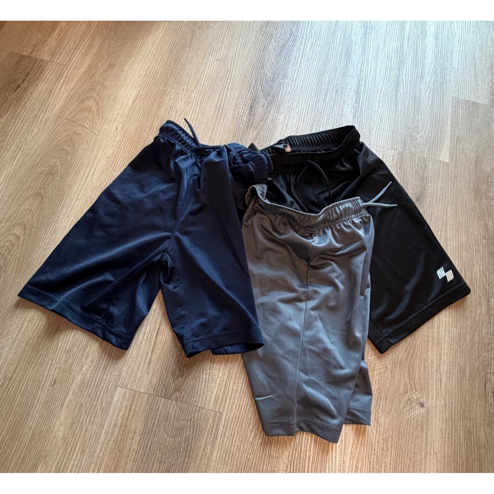 The Childrens Place Boys 3 Pack Active Shorts Black Blue Grey Size M 7-8 NEW